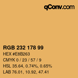 Código de color: RGB 232 178 99 | qconv.com