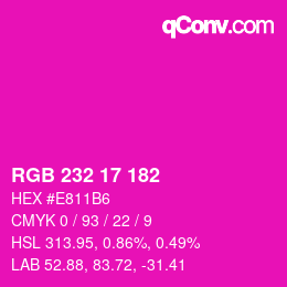 Color code: RGB 232 17 182 | qconv.com