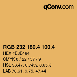 カラーコード: RGB 232 180.4 100.4 | qconv.com