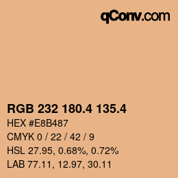 カラーコード: RGB 232 180.4 135.4 | qconv.com