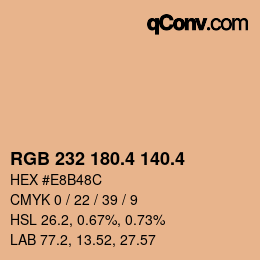 カラーコード: RGB 232 180.4 140.4 | qconv.com