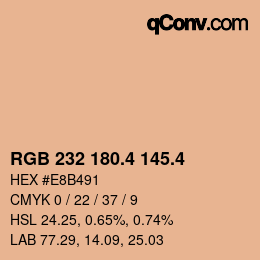 カラーコード: RGB 232 180.4 145.4 | qconv.com