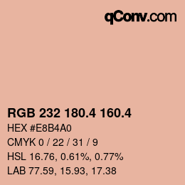 カラーコード: RGB 232 180.4 160.4 | qconv.com