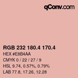 カラーコード: RGB 232 180.4 170.4 | qconv.com