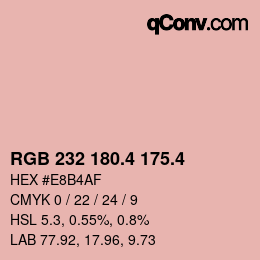 カラーコード: RGB 232 180.4 175.4 | qconv.com