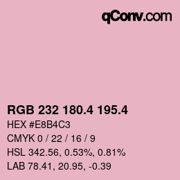 カラーコード: RGB 232 180.4 195.4 | qconv.com