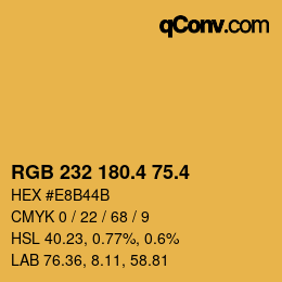 カラーコード: RGB 232 180.4 75.4 | qconv.com