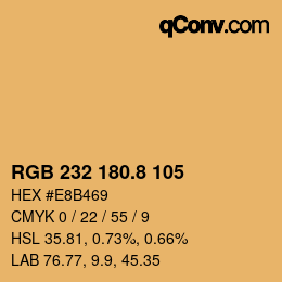 カラーコード: RGB 232 180.8 105 | qconv.com
