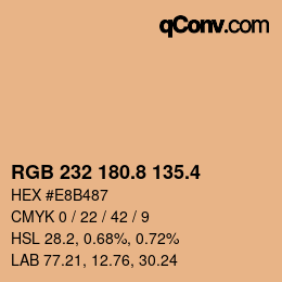 カラーコード: RGB 232 180.8 135.4 | qconv.com