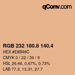 カラーコード: RGB 232 180.8 140.4 | qconv.com