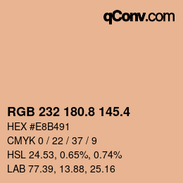 カラーコード: RGB 232 180.8 145.4 | qconv.com