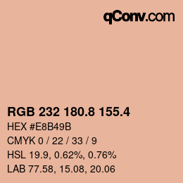 カラーコード: RGB 232 180.8 155.4 | qconv.com
