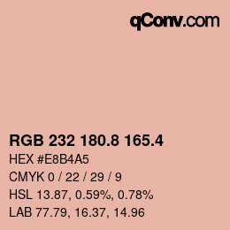 カラーコード: RGB 232 180.8 165.4 | qconv.com