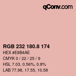 カラーコード: RGB 232 180.8 174 | qconv.com