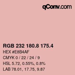 カラーコード: RGB 232 180.8 175.4 | qconv.com
