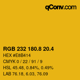 カラーコード: RGB 232 180.8 20.4 | qconv.com