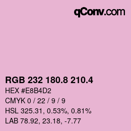 カラーコード: RGB 232 180.8 210.4 | qconv.com