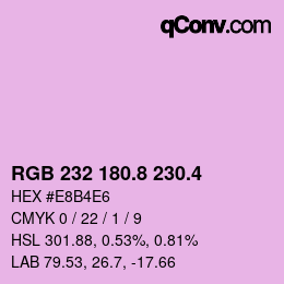 カラーコード: RGB 232 180.8 230.4 | qconv.com