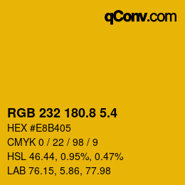 カラーコード: RGB 232 180.8 5.4 | qconv.com