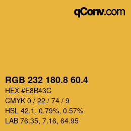 カラーコード: RGB 232 180.8 60.4 | qconv.com