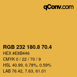 カラーコード: RGB 232 180.8 70.4 | qconv.com