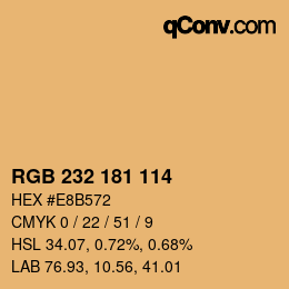 カラーコード: RGB 232 181 114 | qconv.com