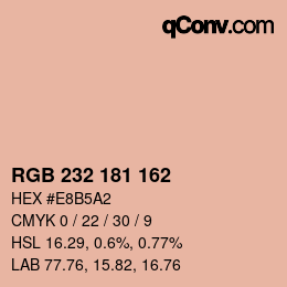 Farbcode: RGB 232 181 162 | qconv.com