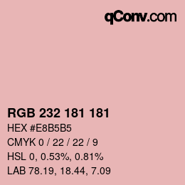 Color code: RGB 232 181 181 | qconv.com