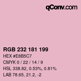 Color code: RGB 232 181 199 | qconv.com