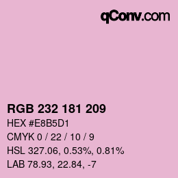 Color code: RGB 232 181 209 | qconv.com
