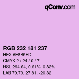 Color code: RGB 232 181 237 | qconv.com