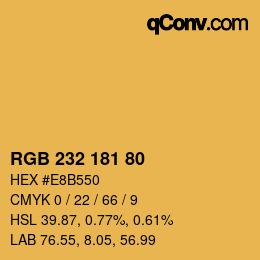 カラーコード: RGB 232 181 80 | qconv.com