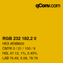 カラーコード: RGB 232 182.2 0 | qconv.com