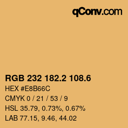 カラーコード: RGB 232 182.2 108.6 | qconv.com