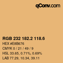 カラーコード: RGB 232 182.2 118.6 | qconv.com