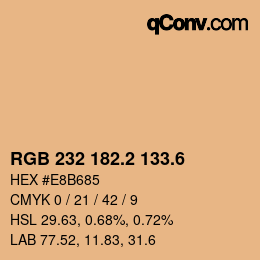 カラーコード: RGB 232 182.2 133.6 | qconv.com