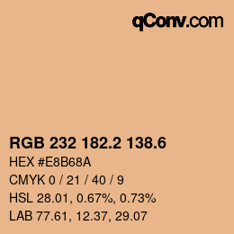 カラーコード: RGB 232 182.2 138.6 | qconv.com