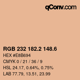 カラーコード: RGB 232 182.2 148.6 | qconv.com