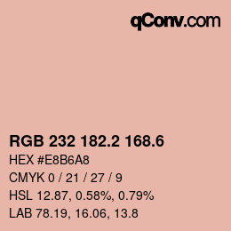 カラーコード: RGB 232 182.2 168.6 | qconv.com