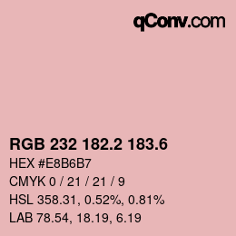 カラーコード: RGB 232 182.2 183.6 | qconv.com