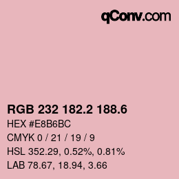 カラーコード: RGB 232 182.2 188.6 | qconv.com