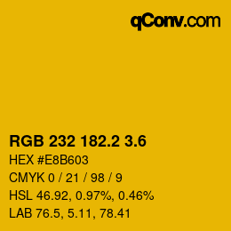 カラーコード: RGB 232 182.2 3.6 | qconv.com