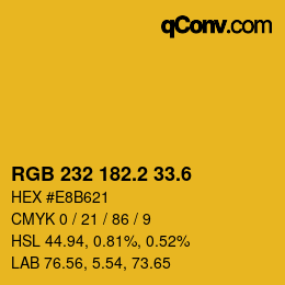 カラーコード: RGB 232 182.2 33.6 | qconv.com