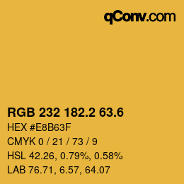 カラーコード: RGB 232 182.2 63.6 | qconv.com
