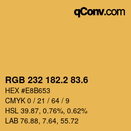 カラーコード: RGB 232 182.2 83.6 | qconv.com