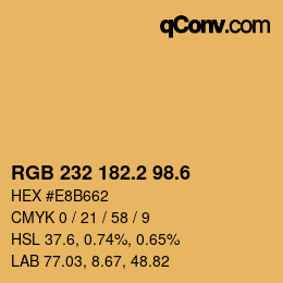 カラーコード: RGB 232 182.2 98.6 | qconv.com
