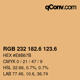 カラーコード: RGB 232 182.6 123.6 | qconv.com