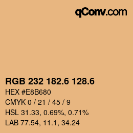 カラーコード: RGB 232 182.6 128.6 | qconv.com