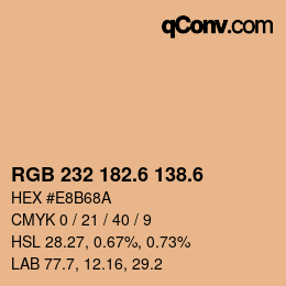 カラーコード: RGB 232 182.6 138.6 | qconv.com