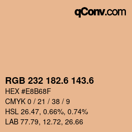 カラーコード: RGB 232 182.6 143.6 | qconv.com